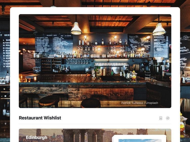 Craft Free Template: free Restaurant Wishlist Template