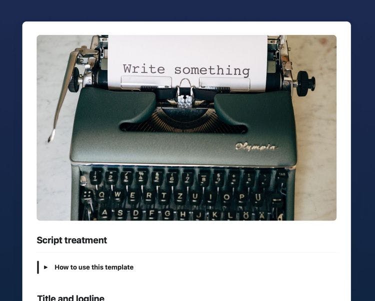 Craft Free Template: script treatment in craft