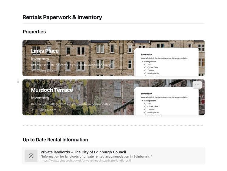 Craft Free Template: Rental Inventory Template 