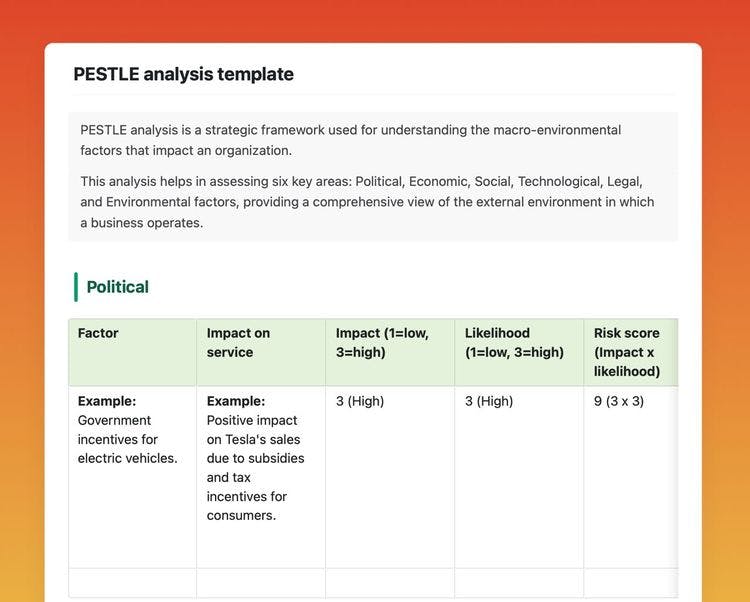 PESTLE analysis in craft