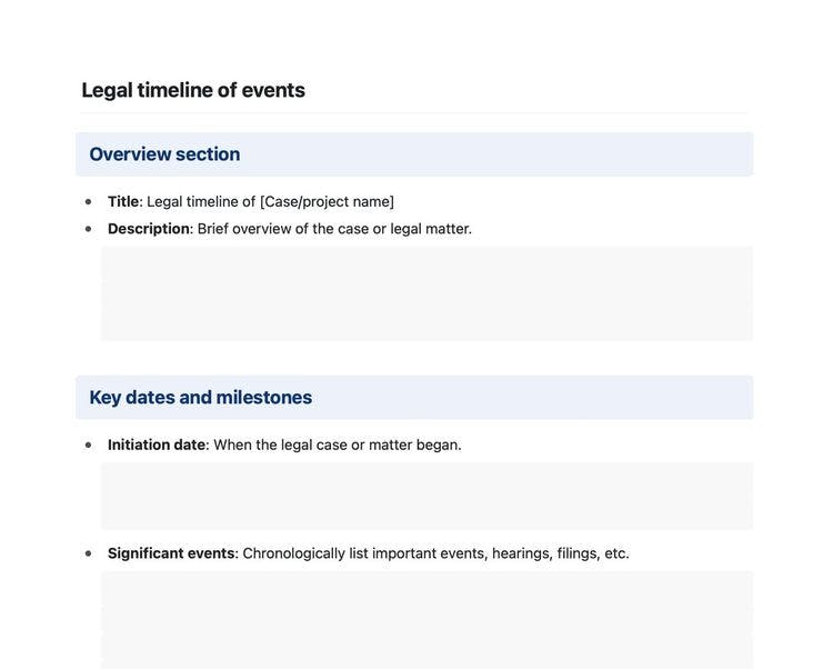 Legal timeline of events in craft