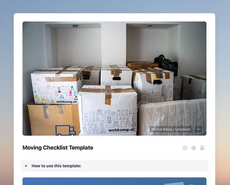 Craft Free Template: Take the stress out of moving house with this moving checklist template.