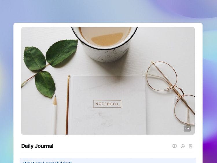 Craft Free Template: Screenshot of a Daily Journal Template