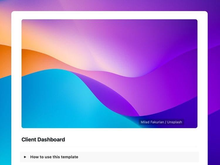 Client Dashboard Template Swirl