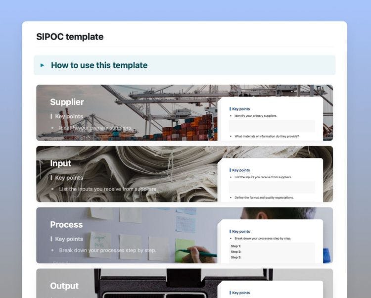 Craft Free Template: SIPOC template in craft