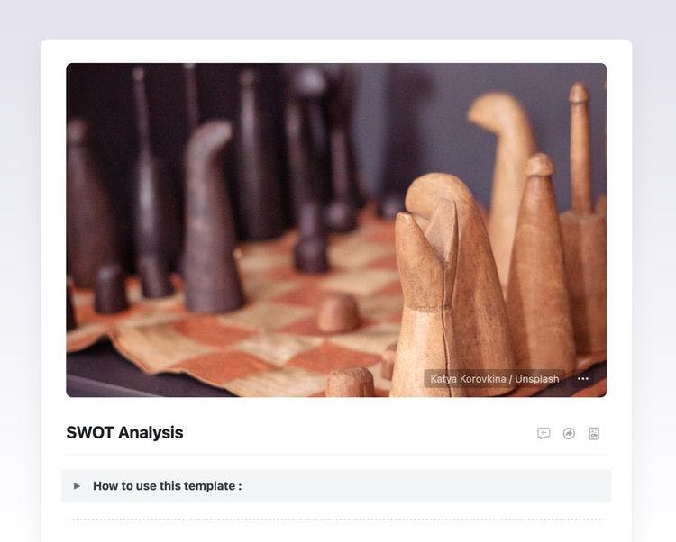 Craft Free Template: Give your business or project the best chance at success with this SWOT analysis template.