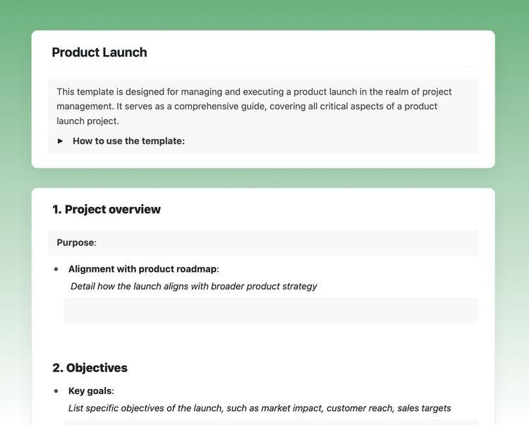 Craft Free Template: Product launch in craft