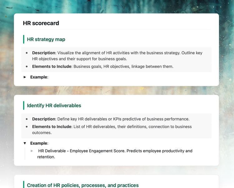 Craft Free Template: HR scorecard in craft 